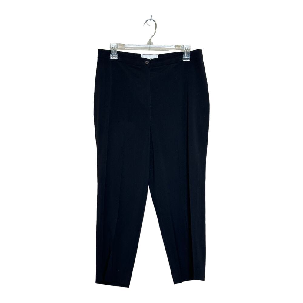 & Trousers black high rise cropped flat front pants size 12